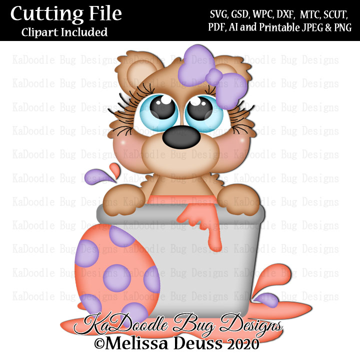 Cutie KaToodles - Coloring Tub Girl Bear - Click Image to Close