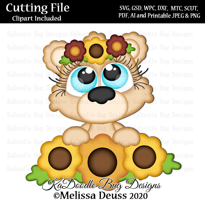 Cutie KaToodles - Fall Flower Bear - Click Image to Close