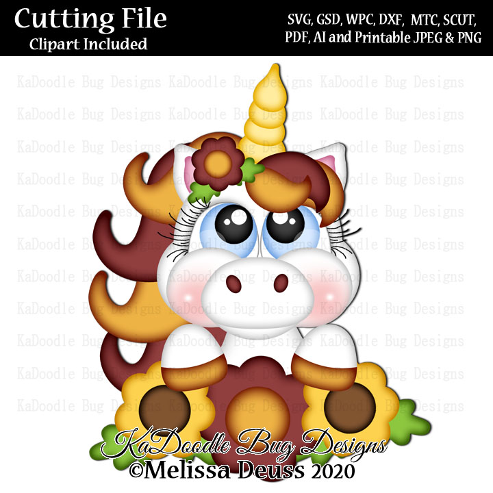 Cutie KaToodles - Fall Flower Unicorn - Click Image to Close