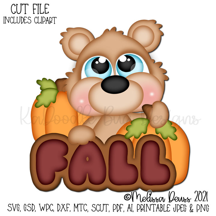Cutie KaToodles - Fall Peeker Bear - Click Image to Close