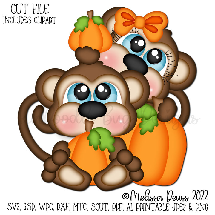 Cutie KaToodles - Fall Pumpkin Monkeys
