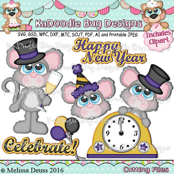 Cutie KaToodles - Fuzzy New Year Mice