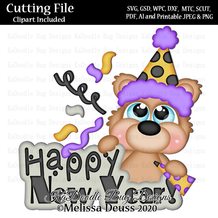 Cutie KaToodles - Happy New Year Bear - Click Image to Close