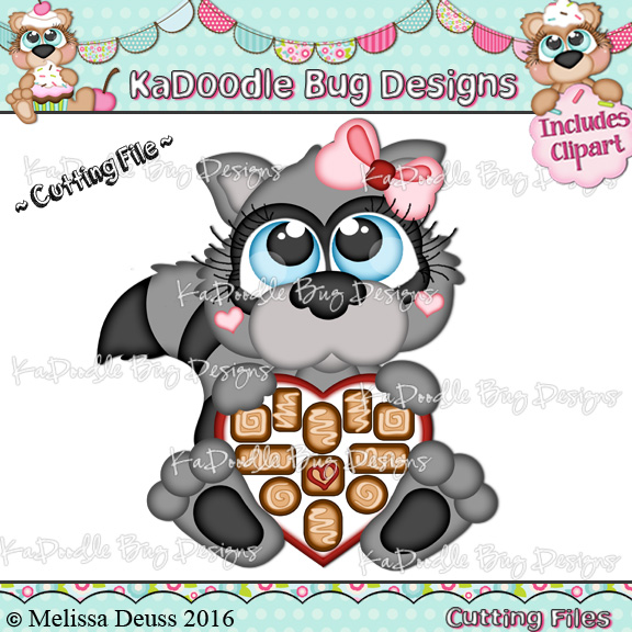 Cutie KaToodles - Heart Chocolates Raccoon