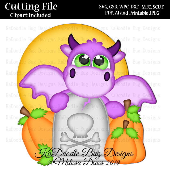 Cutie KaToodles - Pumpkin Tombstone Dragon - Click Image to Close