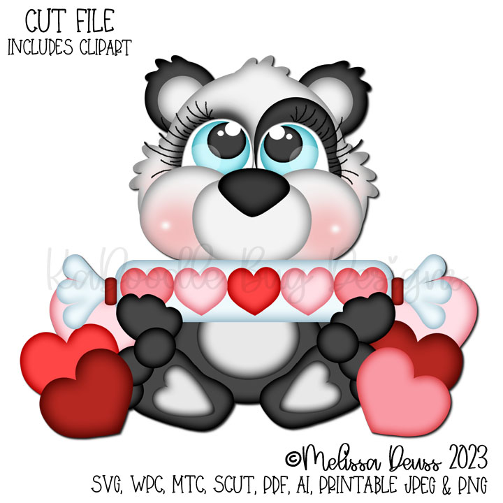 Cutie KaToodles - Sitting Candy Hearts Panda