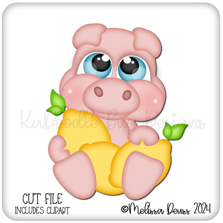 Cutie KaToodles - Sitting Lemon Pig - Click Image to Close