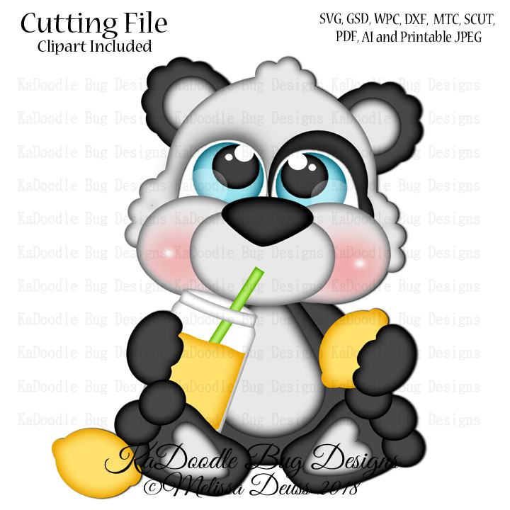 Cutie KaToodles - Sitting Lemonade Panda - Click Image to Close