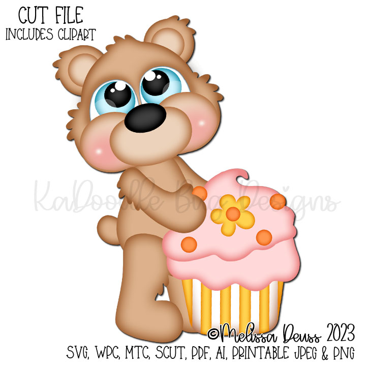 Cutie KaToodles - Standing Spring Cupcake Bear