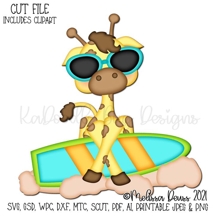 Cutie KaToodles - Surfing Giraffe - Click Image to Close