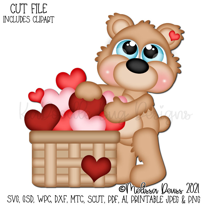 Cutie KaToodles - Valentine Basket Bear - Click Image to Close