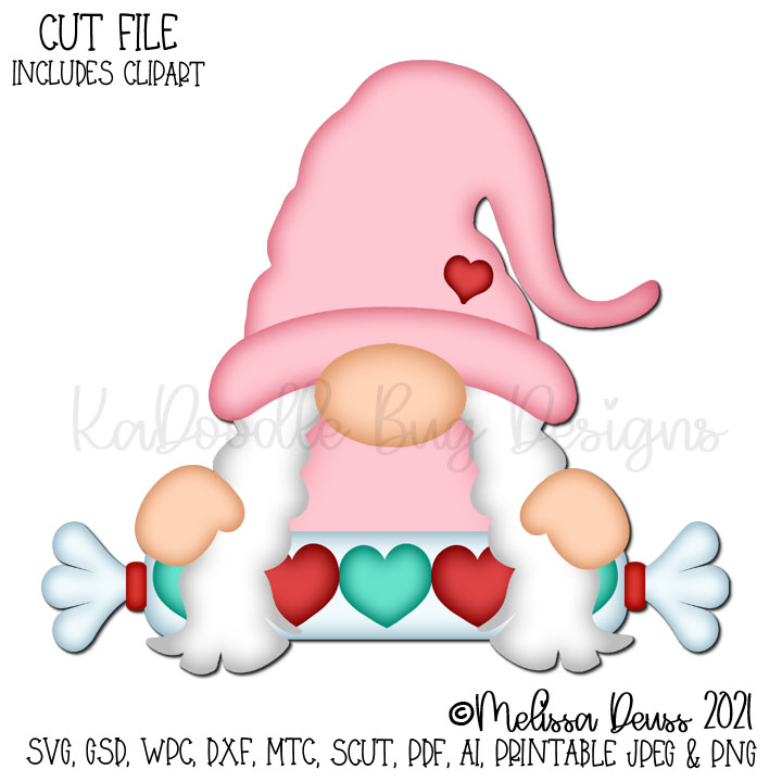 Candy Hearts Girl Gnome