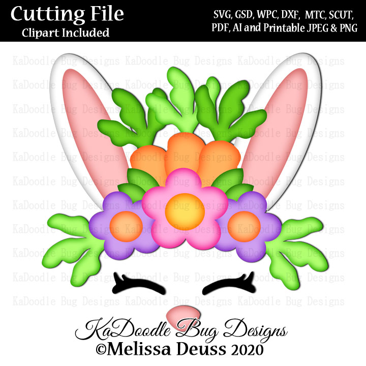 Carrot Princess Bunny Face Svg Cut File Paperpiecing Scrapbooking Digital Stamps Clipart Papercraft Cards 1 00 Welcome To Kadoodle Bug Designs Svg Cut Files More