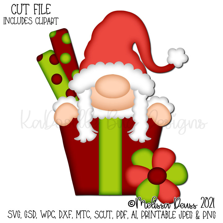 Christmas Present Girl Gnome - Click Image to Close