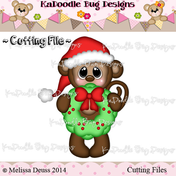 Christmas Wreath Monkey - Click Image to Close
