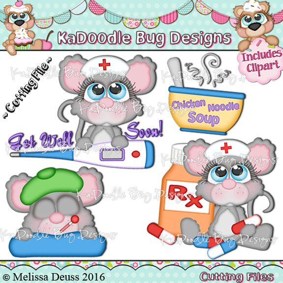 Cutie KaToodles - Get Well Soon Mice - Click Image to Close