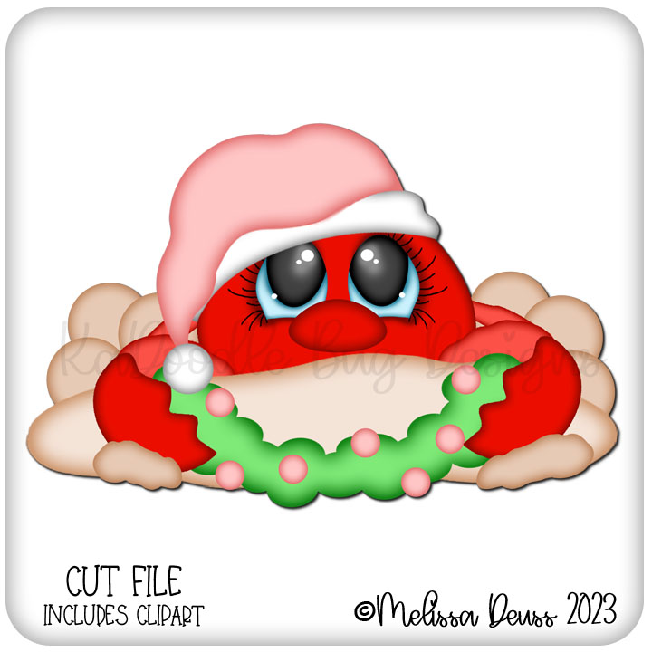 Cutesy Christmas Holly Crab