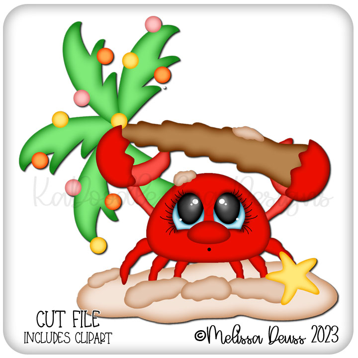 Cutesy Christmas Palm Tree Crab