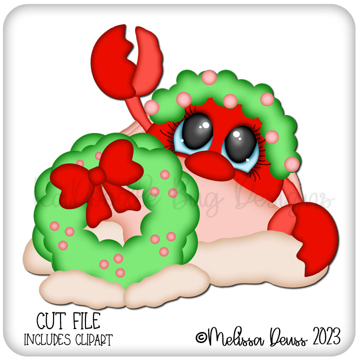 Cutesy Christmas Wreath Crab