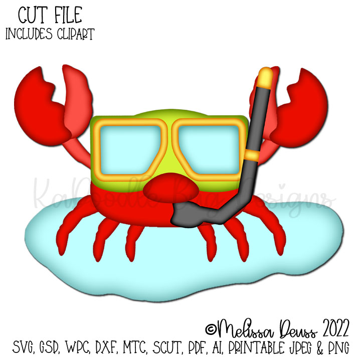 *SURPRISE FREEBIE* Cutesy Snorkeling Crab