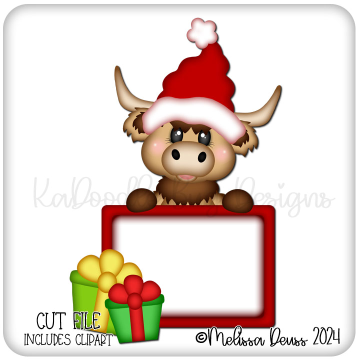 December Highland Cow Notecard - Click Image to Close