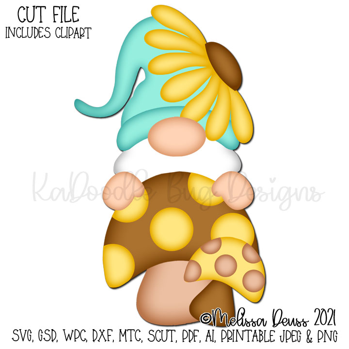 Flower Mushroom Gnome - Click Image to Close