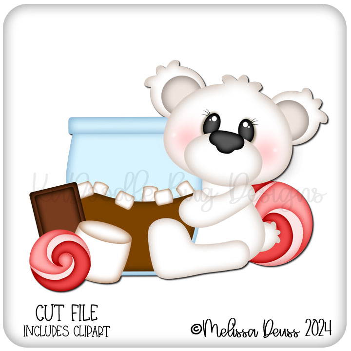 Peppermint Cocoa Jar Polar Bear