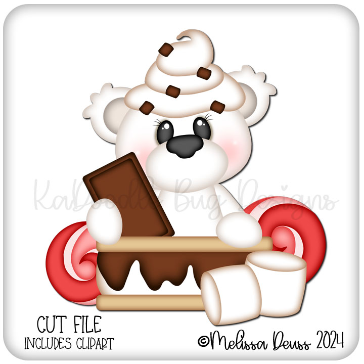 Peppermint Smore Polar Bear Peeker