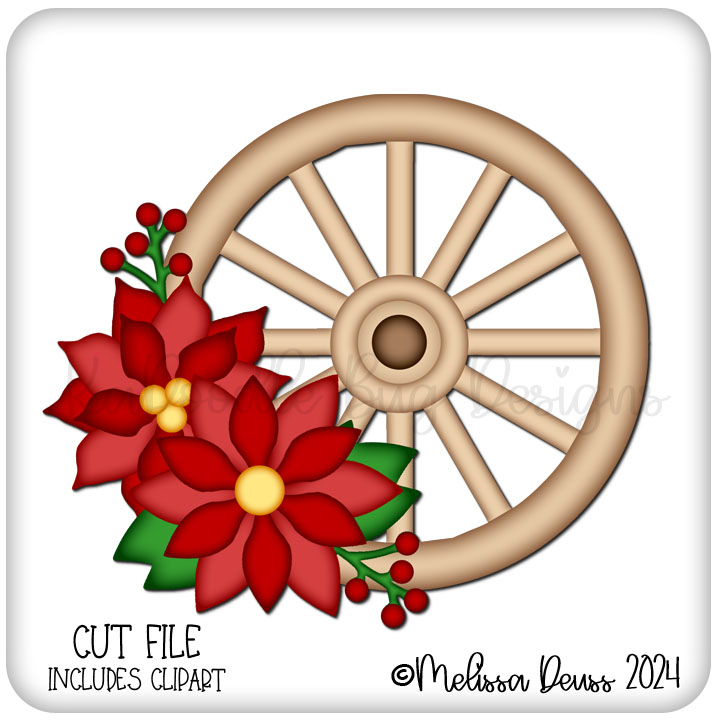 Poinsettia Wagon Wheel