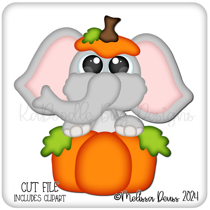 Pumpkin Elephant Peeker - Click Image to Close