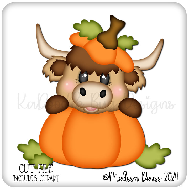 Pumpkin Highland Cow Peeker