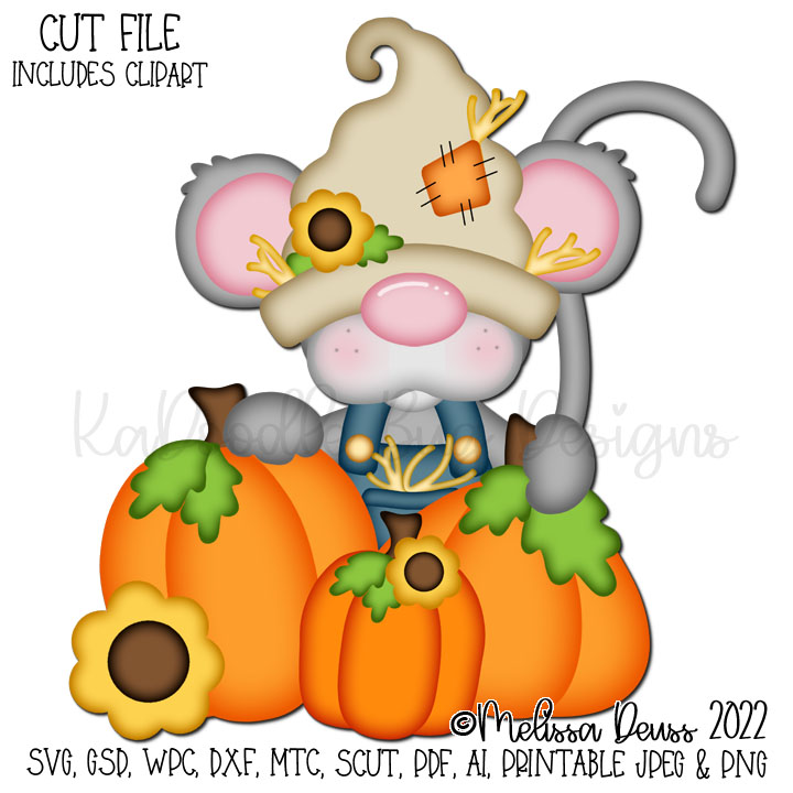 Gnomie Friends - Gus with Pumpkins - Click Image to Close