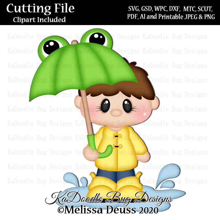 Rainy Frog Umbrella Boy
