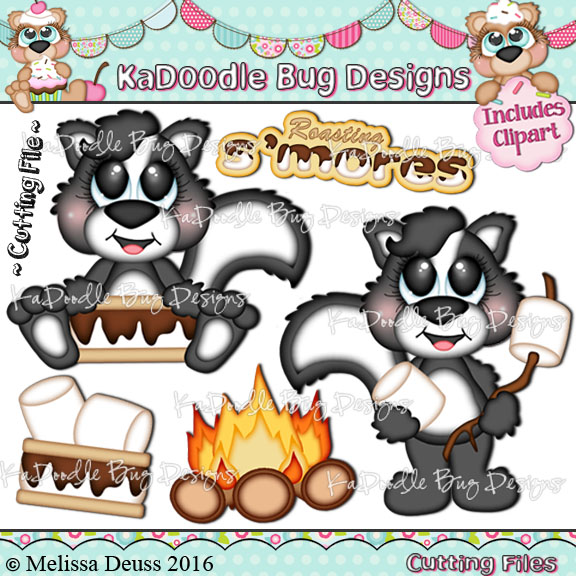 Roasting S'mores Skunks - Click Image to Close
