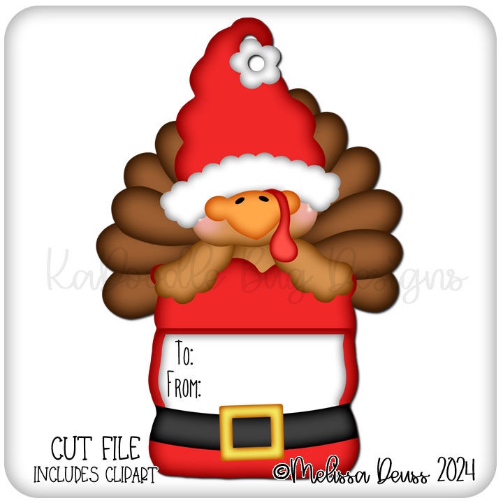 Gnomie Friends - Santa Turkey Gift Card Tag