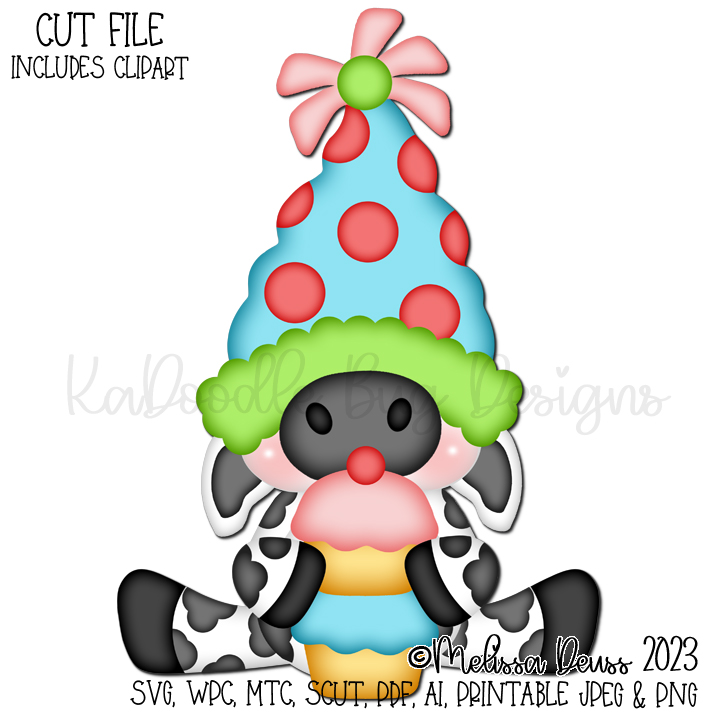 Gnomie Friends - Sitting Birthday Cupcake Bentley - Click Image to Close