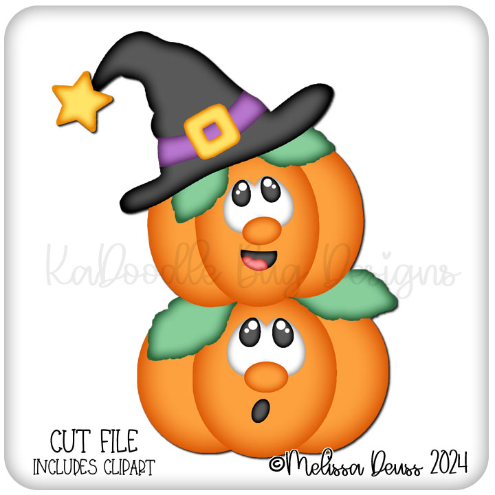 Stacked Witch Pumpkins