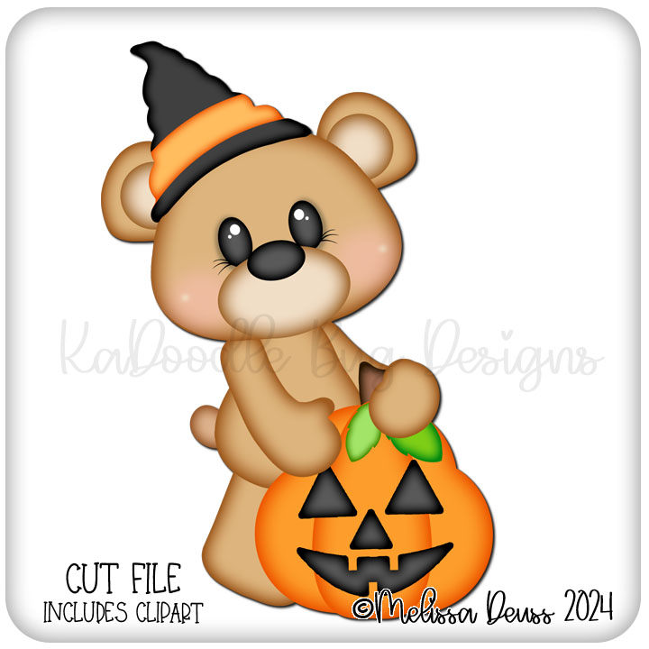 Standing Witch Pumpkin Bear