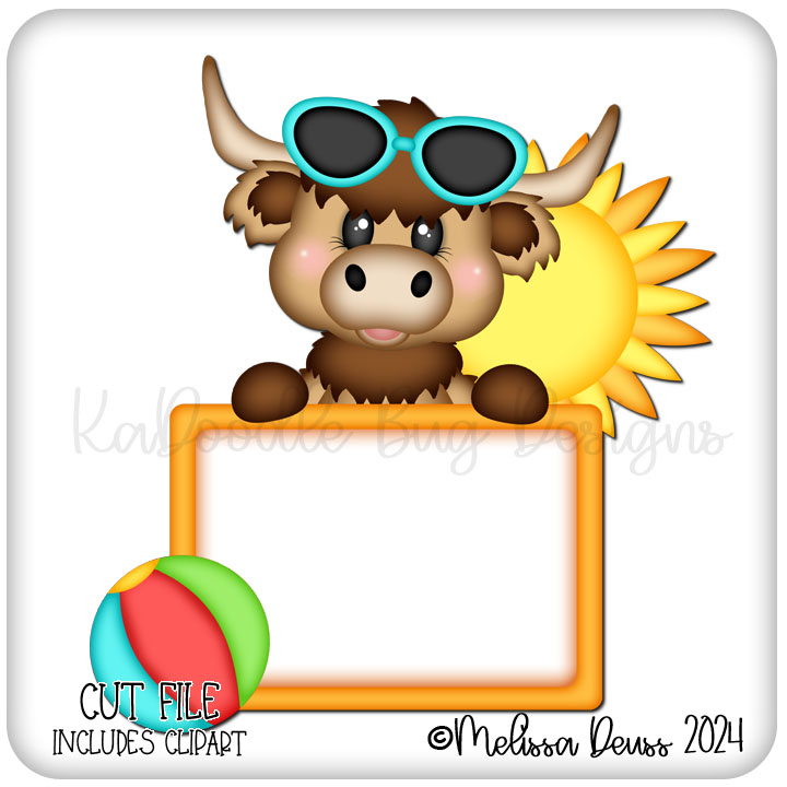 Summer Highland Cow Notecard - Click Image to Close