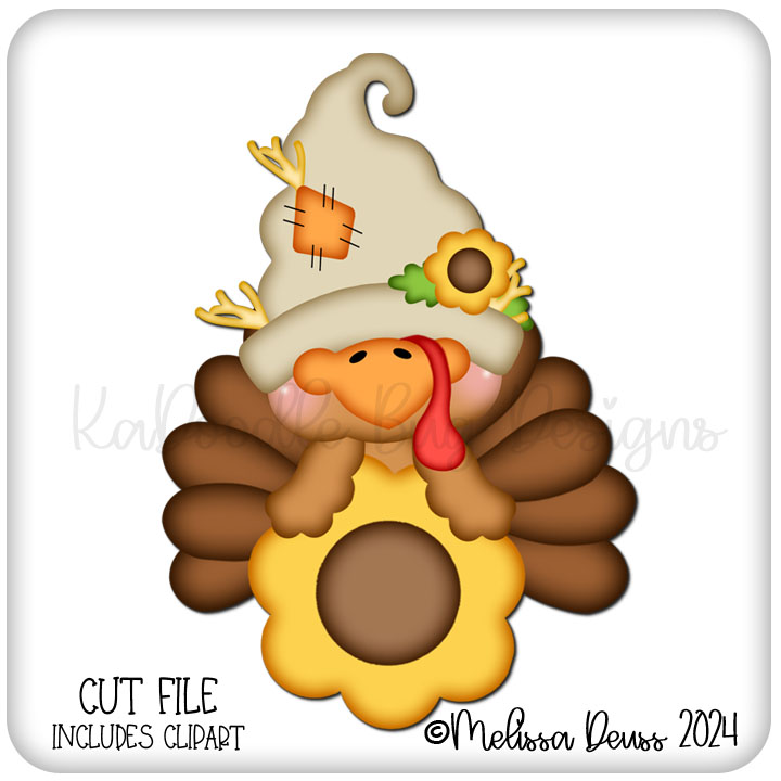 Gnomie Friends - Sunflower Toby Turkey Peeker - Click Image to Close