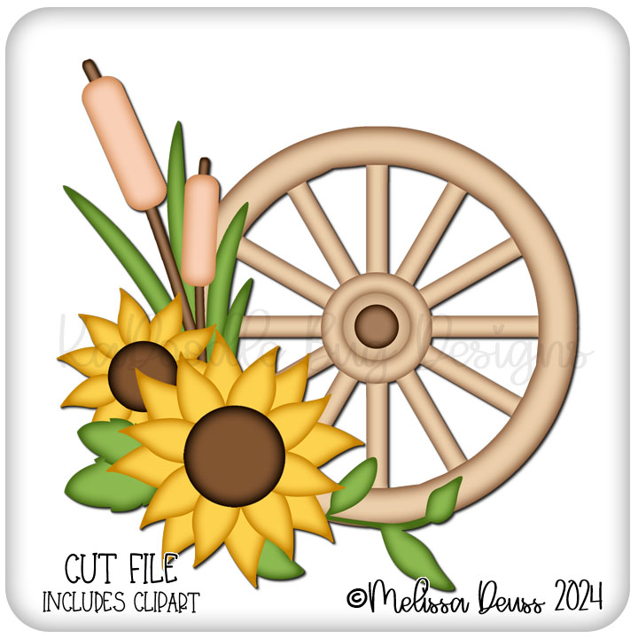 Sunflower Wagon Wheel - Click Image to Close