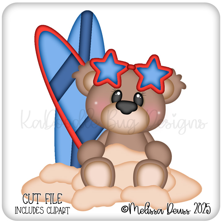USA Sitting Surf Bear USA Sitting Surf Bear