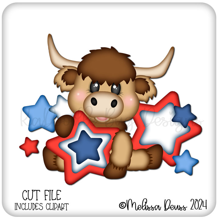 USA Stars Highland Cow