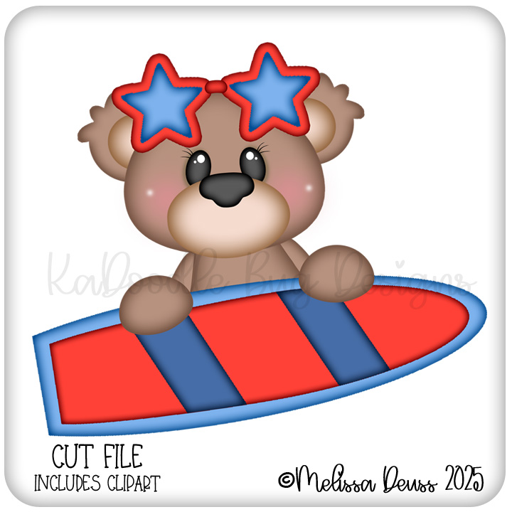 USA Surfing Bear Peeker USA Surfing Bear Peeker