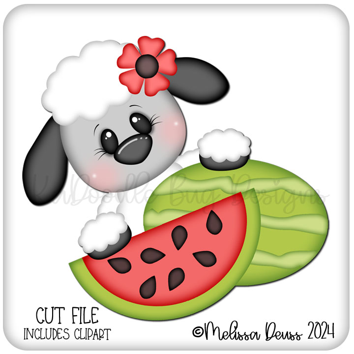 Watermelon Lamb Peeker - Click Image to Close