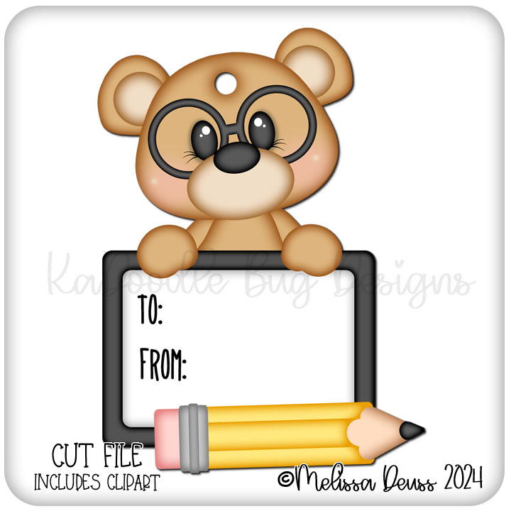 Writing School Bear Tag