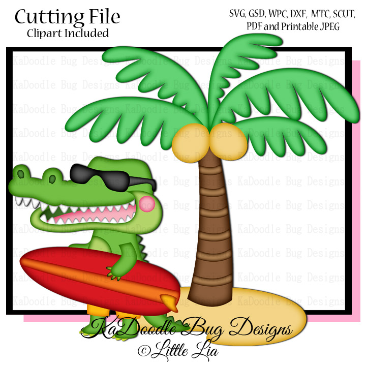 Surfing Alligator - Click Image to Close
