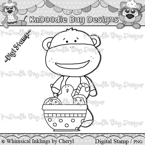 DS Bowl Of Goodies Sock Monkey - Click Image to Close
