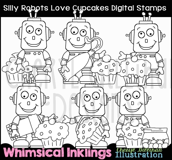DS Cupcakes Silly Robot - Click Image to Close