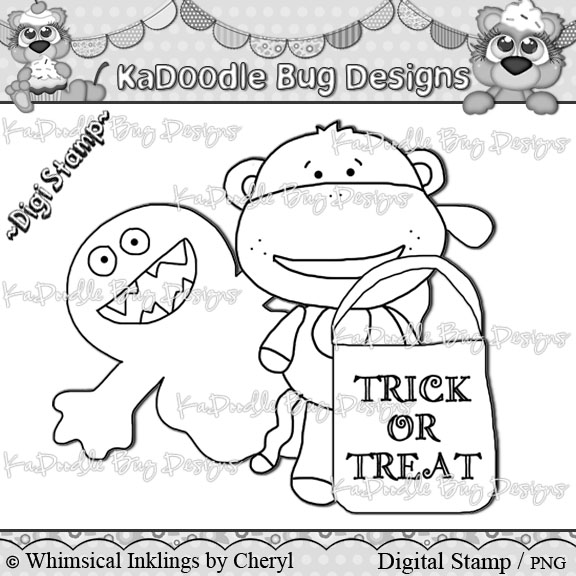 DS Trick Or Treat Sock Monkey - Click Image to Close